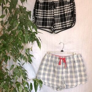 GAPBODY & SHEIN size L pajama shorts bottoms white black striped, black plaid